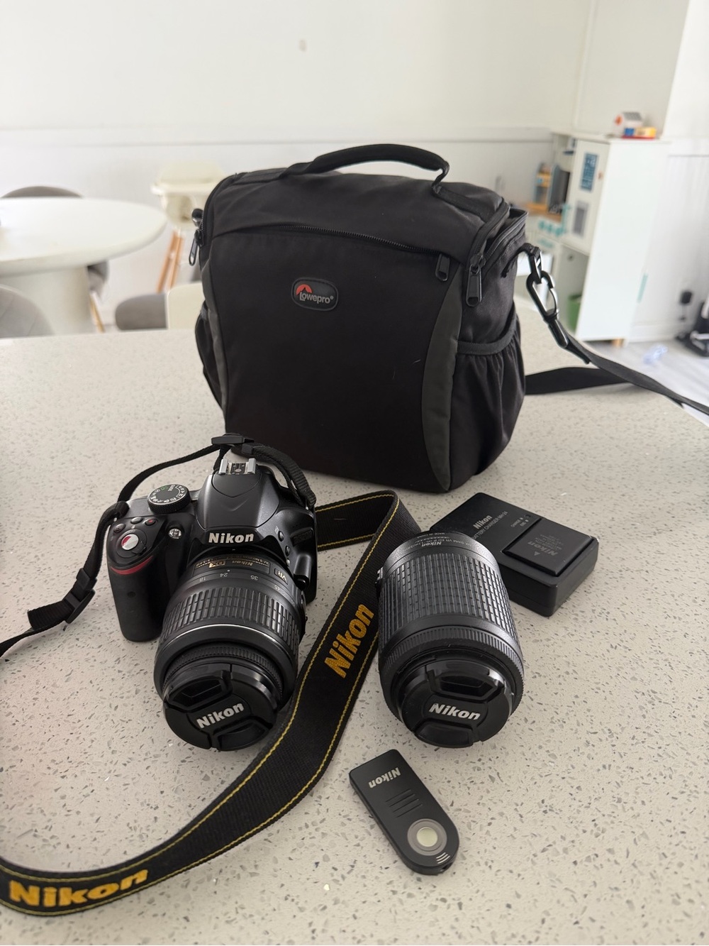 Nikon D3200 Black Camera Kit with Two Black Lenses and Carry Bag